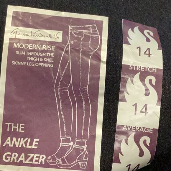 NWT Gloria Vanderbilt The Ankle Grazer Dark Denim Jean size 14 - Picture 3 of 9